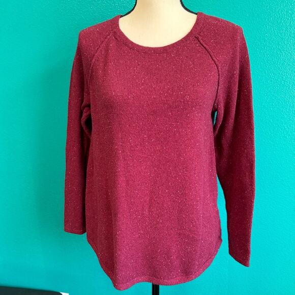 Karen Scott Maroon Confetti Knit Pullover Sweater Women's Small - Picture 2 of 10